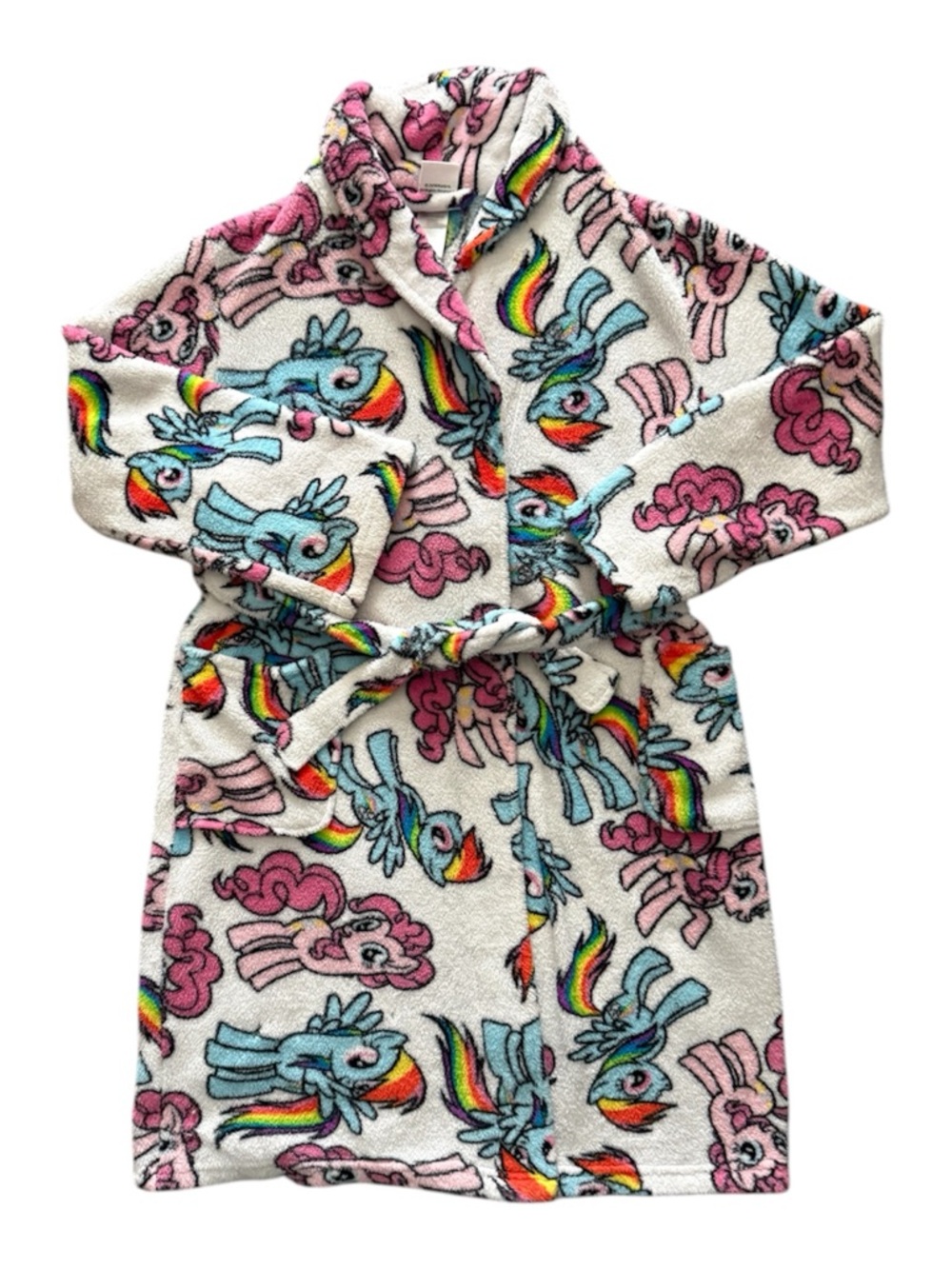 My Little Pony Plush Fleece Robe - White, Pink, Blue & Rainbow